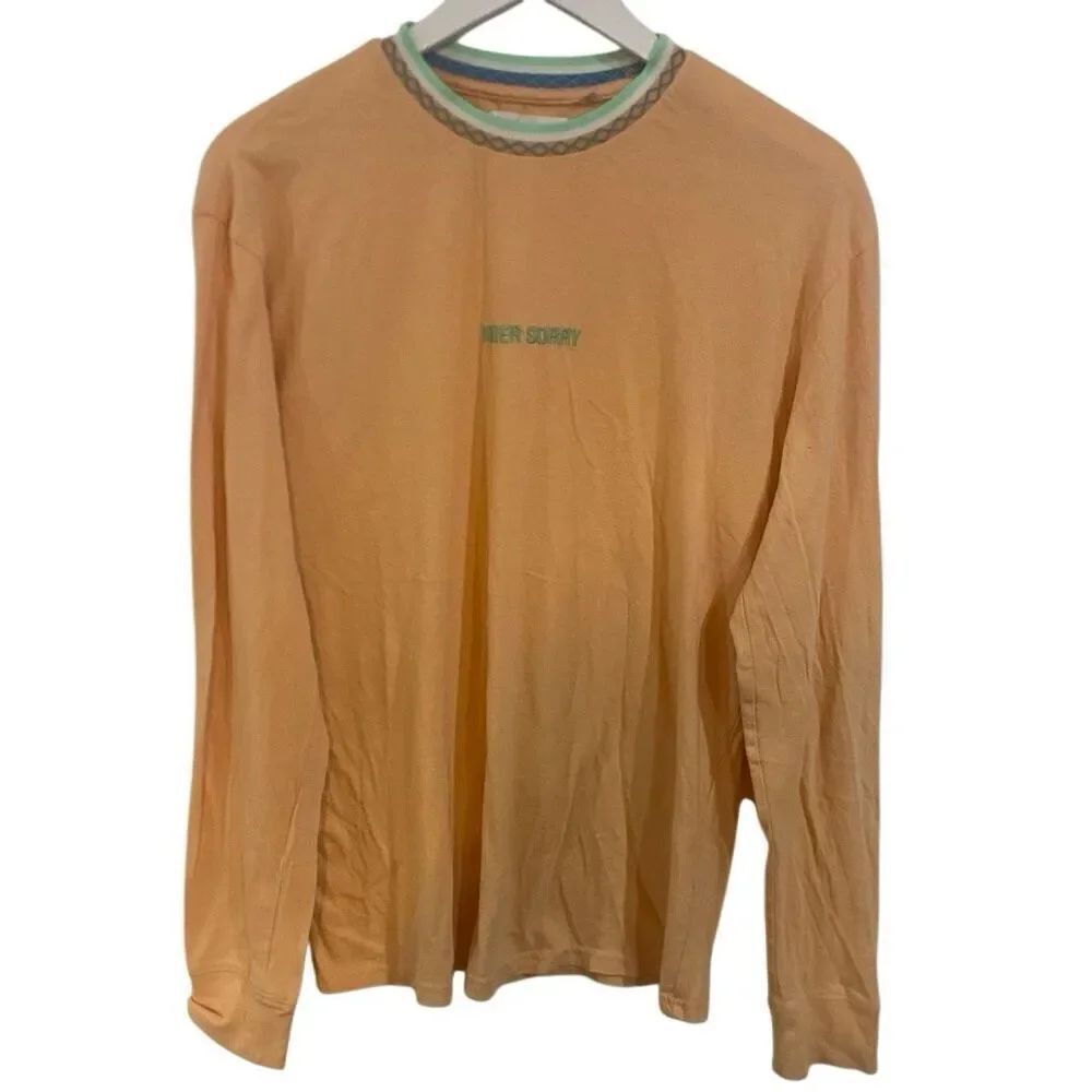 PACSUN small Never sorry long sleeve yellow tshirt